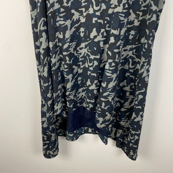 Standards and Practices Chiffon Camo High Low Dress Plus Size 2X Navy Blue - Picture 3 of 11